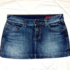 Express Dark Blue Denim Mini Skirt